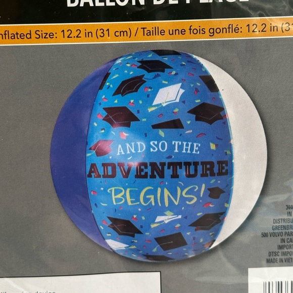 Graduation 12.2” Inflatable Beach Pool Volley Ball NWT - Picture 5 of 7